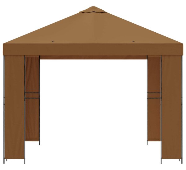 Pavilon 3 x 3 m Bézs Poliészter és acél 190 gsm