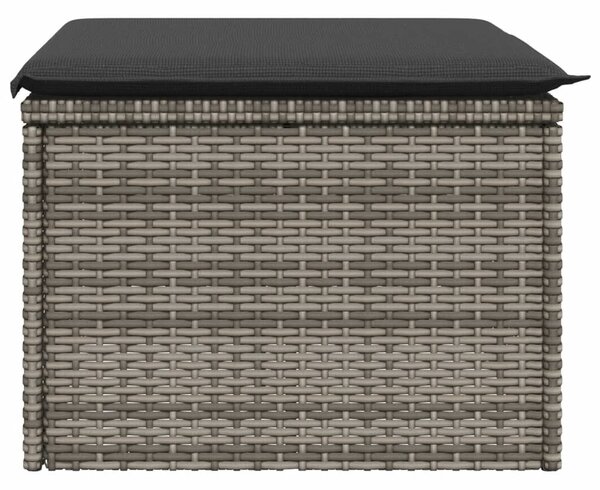 Szürke polyrattan kerti szék párnával 55 x 55 x 37 cm