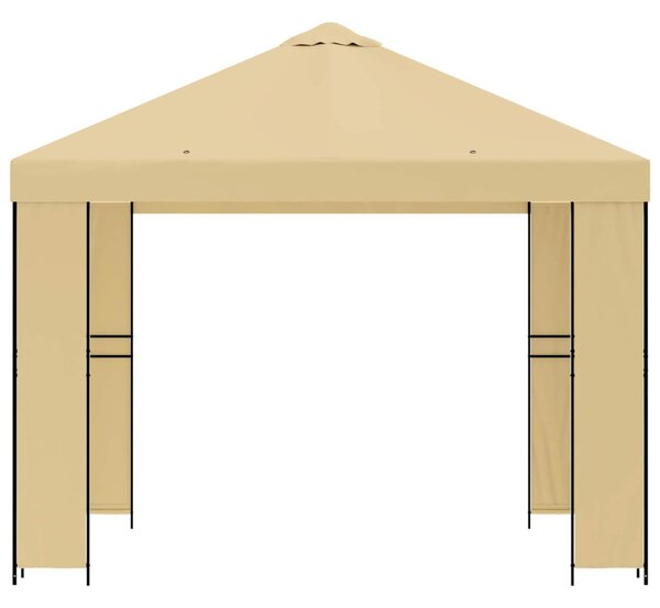Pavilon 3 x 3 m Krémszínű Poliészter és acél 190 gsm