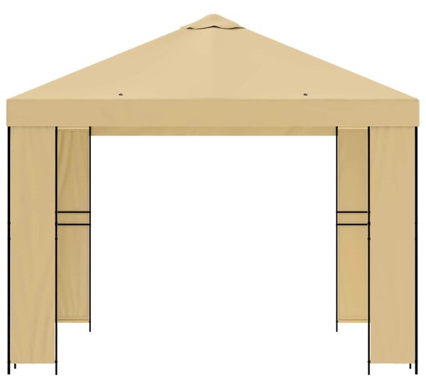 Pavilon 3 x 3 m Krémszínű Poliészter és acél 190 gsm