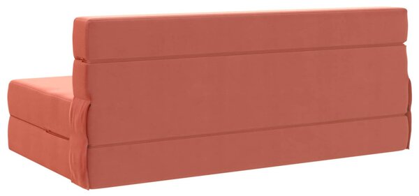 VidaXL Hajtogatható Kanapéágy Piros Narancs 203 x 152 x 15 cm