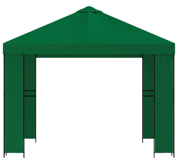 Pavilon 3 x 3 m Zöld Poliészter és acél 190 gsm
