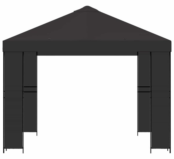 Pavilon 3 x 3 m Antracitszürke Poliészter és acél 190 gsm