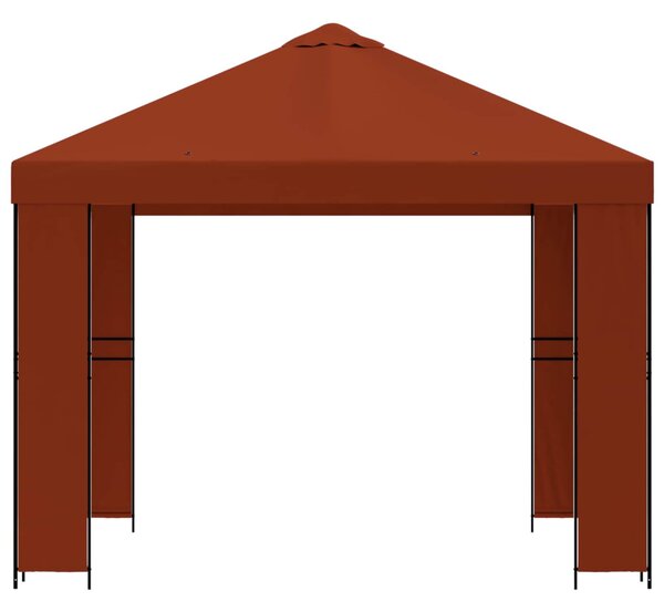 Pavilon 3 x 3 m Terrakotta Poliészter és acél 190 gsm