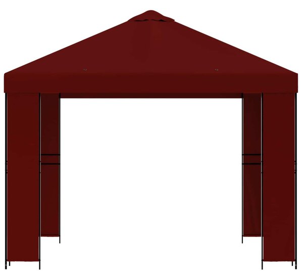 Pavilon 3 x 3 m Burgundi Poliészter és acél 190 gsm