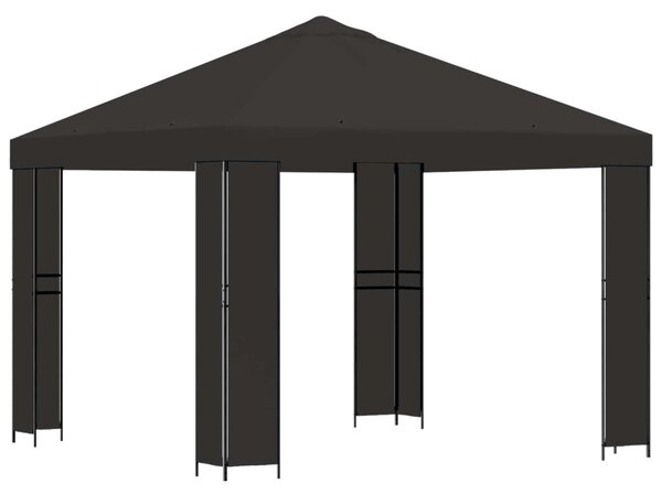 Pavilon 3 x 3 m Antracitszürke Poliészter és acél 190 gsm