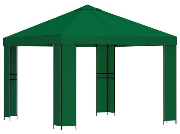 Pavilon 3 x 3 m Zöld Poliészter és acél 190 gsm