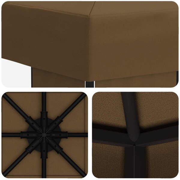 Pavilon 3 x 3 m Tópszínű Poliészter és acél 190 gsm