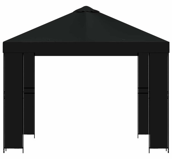 Pavilon 3 x 3 m Fekete Poliészter és acél 190 gsm