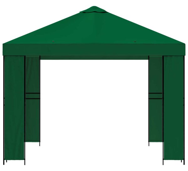 Pavilon 3 x 3 m Zöld Poliészter és acél 190 gsm