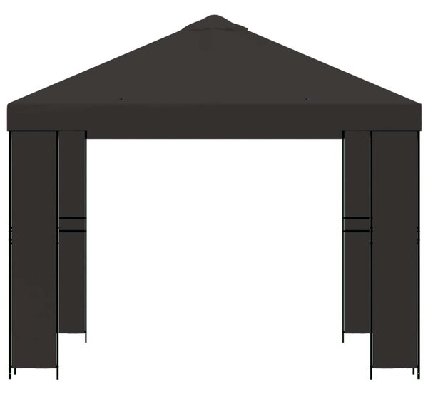 Pavilon 3 x 3 m Antracitszürke Poliészter és acél 190 gsm