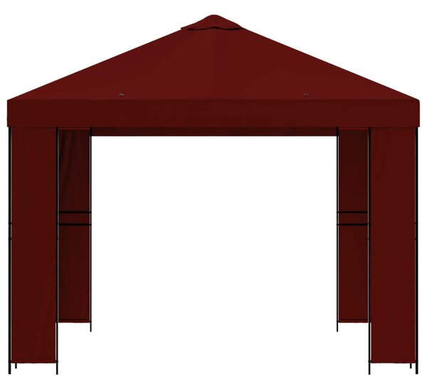 Pavilon 3 x 3 m Burgundi Poliészter és acél 190 gsm