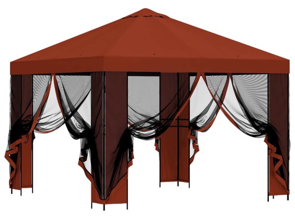 Kerti pavilon oldalfalakkal 3 x 3 m Terrakotta
