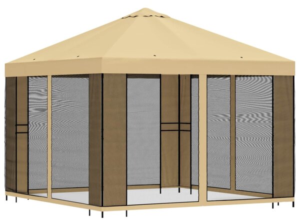 Kerti pavilon oldalfalakkal 3 x 3 m Krémszínű