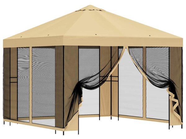 Kerti pavilon oldalfalakkal 3 x 3 m Krémszínű