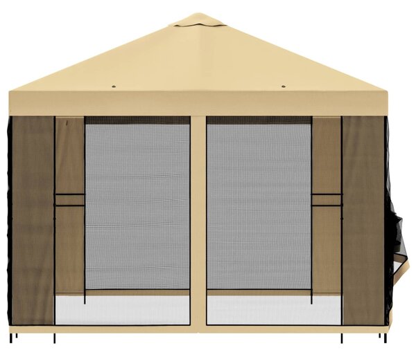 Kerti pavilon oldalfalakkal 3 x 3 m Krémszínű