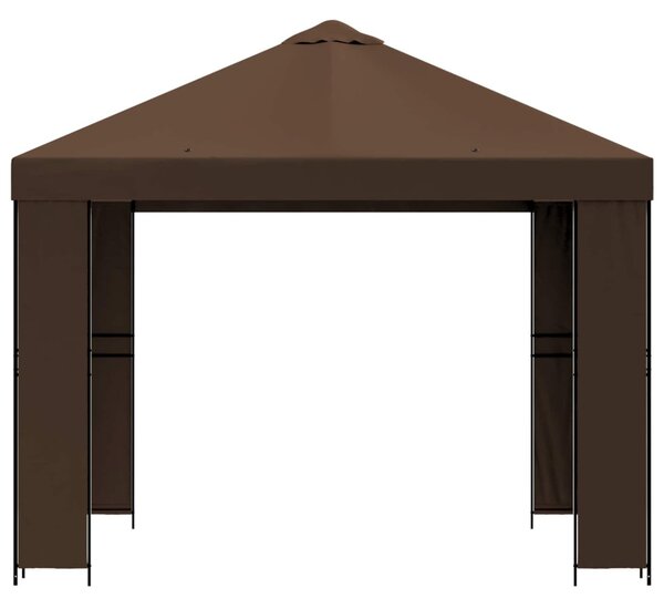 Pavilon 3 x 3 m Barna Poliészter és acél 190 gsm
