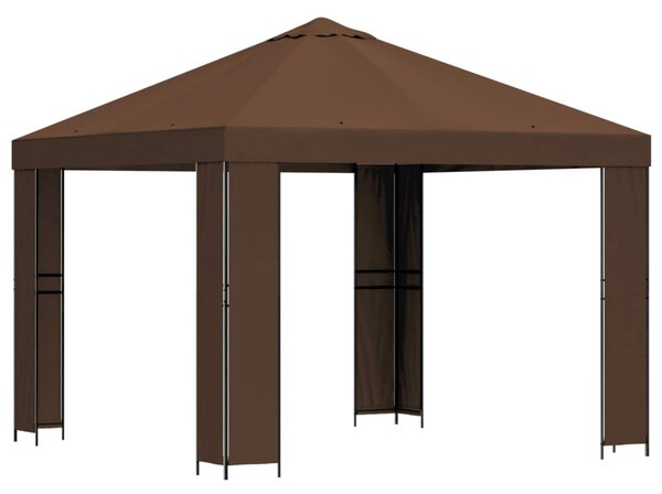 Pavilon 3 x 3 m Barna Poliészter és acél 190 gsm
