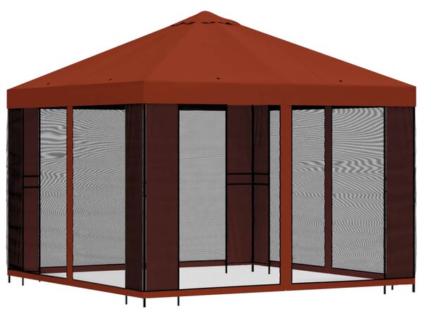 Kerti pavilon oldalfalakkal 3 x 3 m Terrakotta