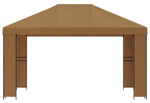 Pavilon 4 × 3 m Bézs Poliészter és acél 190 gsm