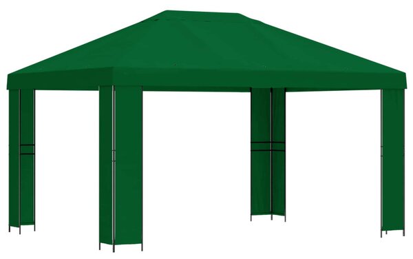 Pavilon 4 × 3 m Zöld Poliészter és acél 190 gsm