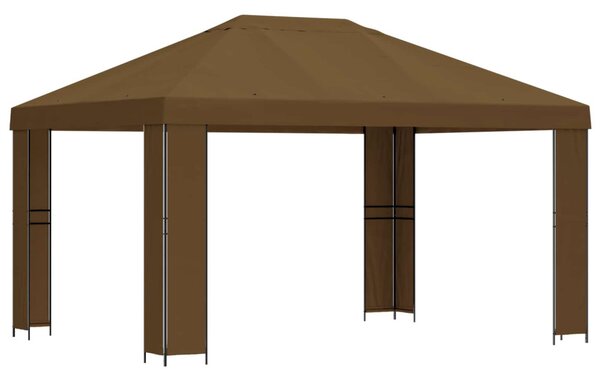 Pavilon 4 × 3 m Tópszínű Poliészter és acél 190 gsm