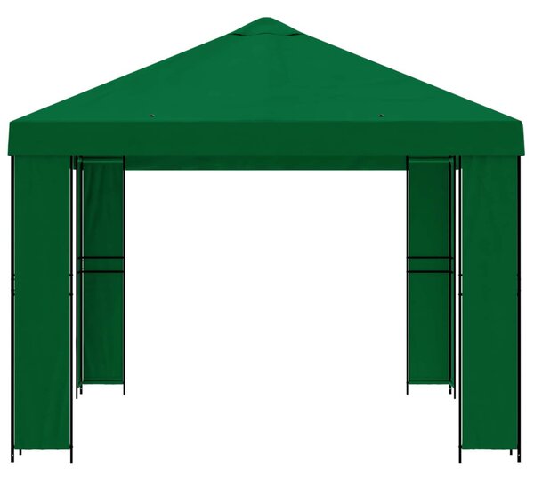 Pavilon 4 × 3 m Zöld Poliészter és acél 190 gsm