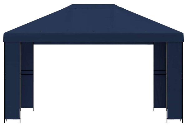 Pavilon 4 × 3 m Kék Poliészter és acél 190 gsm