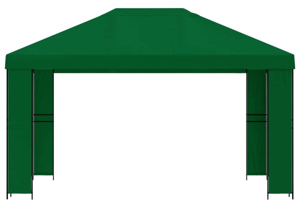 Pavilon 4 × 3 m Zöld Poliészter és acél 190 gsm