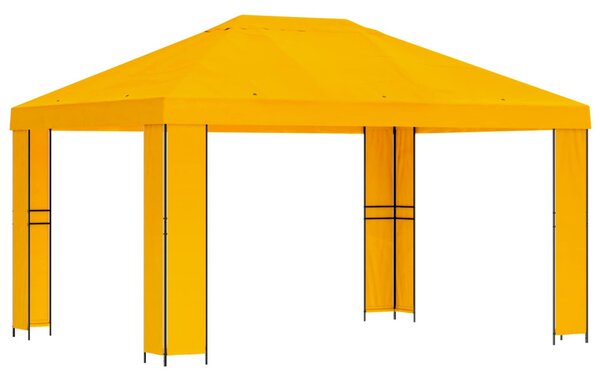 Pavilon 4 × 3 m Sárga Poliészter és acél 190 gsm