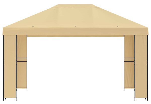 Pavilon 4 × 3 m Krémszínű Poliészter és acél 190 gsm