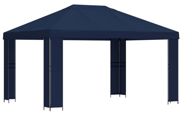 Pavilon 4 × 3 m Kék Poliészter és acél 190 gsm