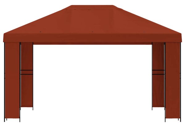 Pavilon 4 × 3 m Terrakotta Poliészter és acél 190 gsm