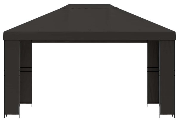 Pavilon 4 × 3 m Antracitszürke Poliészter és acél 190 gsm