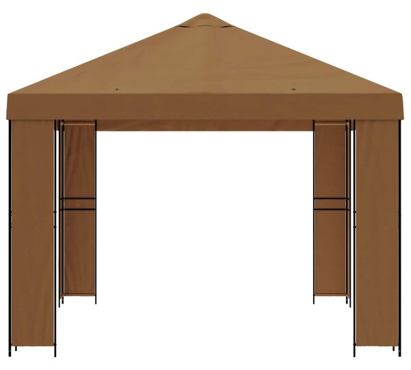 Pavilon 4 × 3 m Bézs Poliészter és acél 190 gsm