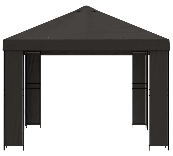 Pavilon 4 × 3 m Antracitszürke Poliészter és acél 190 gsm
