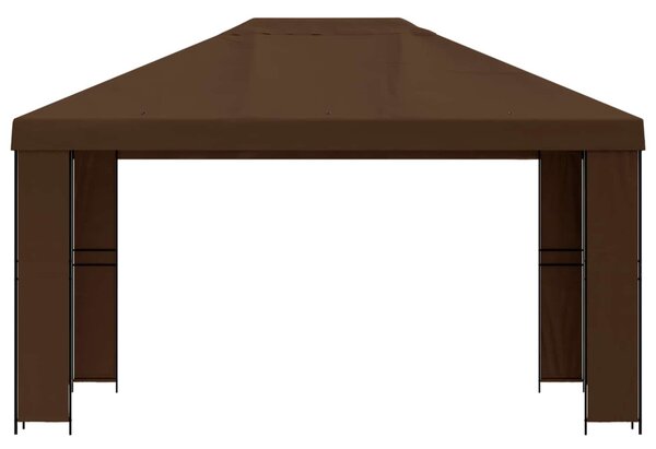 Pavilon 4 × 3 m Barna Poliészter és acél 190 gsm