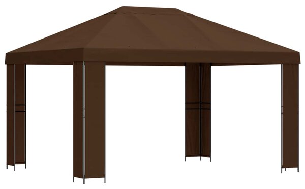 Pavilon 4 × 3 m Barna Poliészter és acél 190 gsm