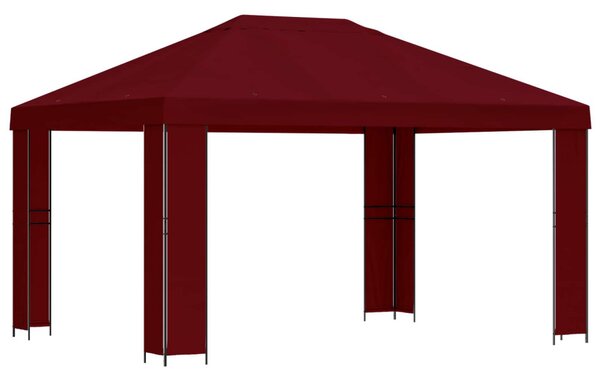 Pavilon 4 × 3 m Burgundi Poliészter és acél 190 gsm
