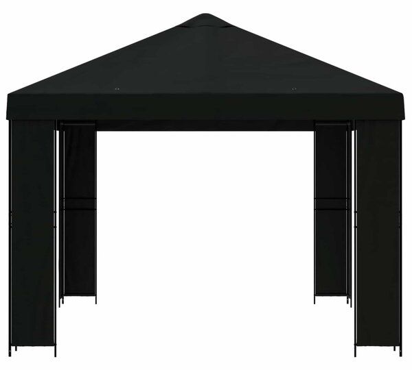 Pavilon 4 × 3 m Fekete Poliészter és acél 190 gsm