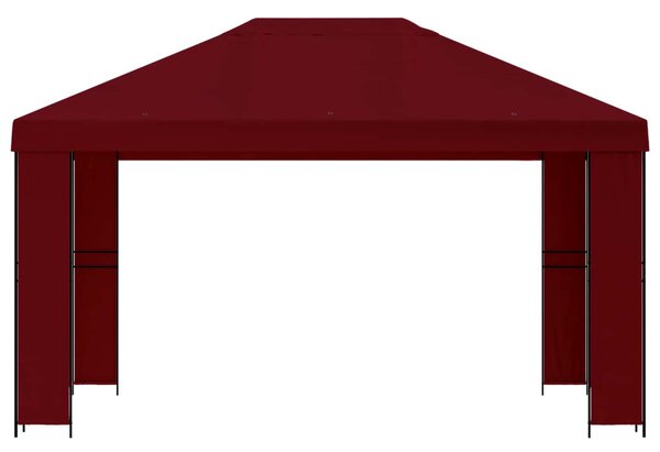 Pavilon 4 × 3 m Burgundi Poliészter és acél 190 gsm