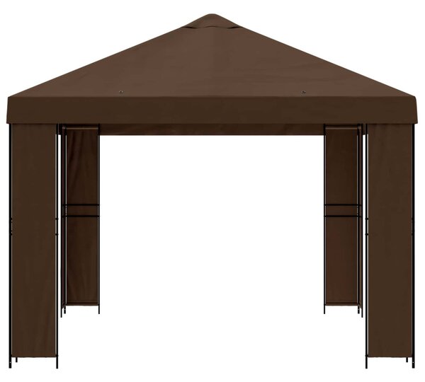 Pavilon 4 × 3 m Barna Poliészter és acél 190 gsm