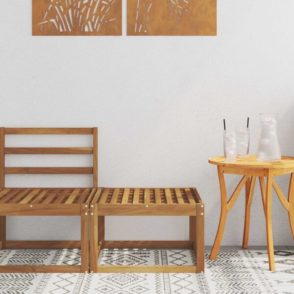 VidaXL Kültéri lábtartó Tömör Akácfa Természetes 59 x 59 x 37 cm