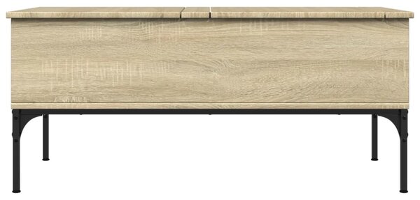 Sonoma tölgy szerelt fa és fém dohányzóasztal 100x50x45 cm