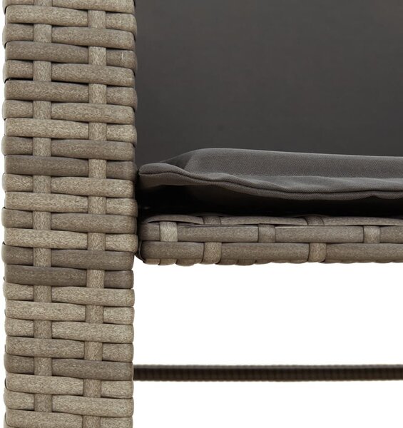 2 személyes szürke polyrattan kerti kanapé asztallal/székkel