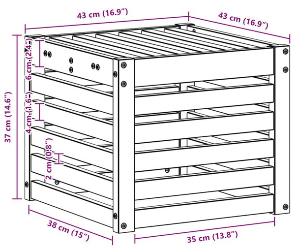 VidaXL Kültéri Szék Pad Természetes 43 x 43 x 37 cm Tömör Akácfa