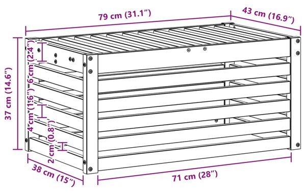 VidaXL Kültéri Szék Pad Természetes 79 x 43 x 37 cm Tömör Akácfa