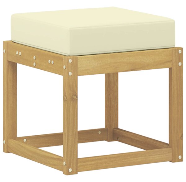 Kültéri Szék Pad párnával Fehér 43 x 43 x 45 cm Tömör Akácfa