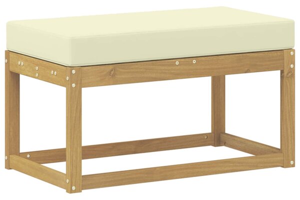 VidaXL Kültéri Szék Pad párnával Fehér 80 x 43 x 45 cm Tömör Akácfa