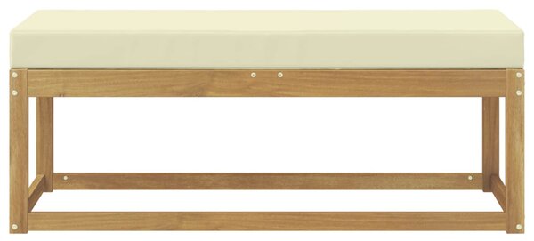 VidaXL Kültéri Szék Pad párnával Fehér 115 x 43 x 45 cm Tömör Akácfa